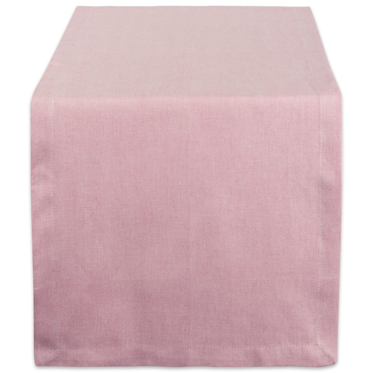 Contemporary Home Living Solid Chambray Cotton Table Runner - 108" - Crepe Pink